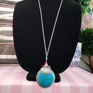 Turquoise Necklace & Stretchable Ring